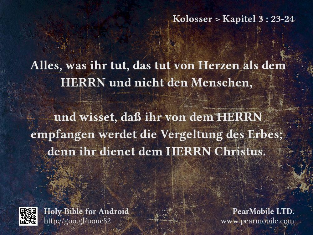 Kolosser, Kapitel 3:23-24